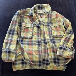 Free People Oversized Izzy Plaid Flannel Jacket